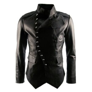 100 pure lamb luxury black mens military leather biker jacket