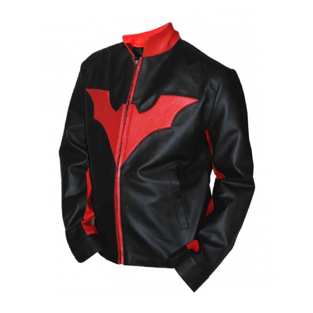 Batman black red emblem original leather jacket side
