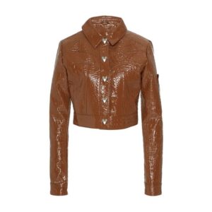 brown cowboy patent leather top
