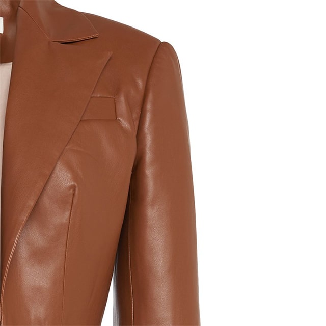 Brown women classic genuine leather top closure