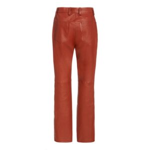 Cindy lambskin straight cut leather pant back