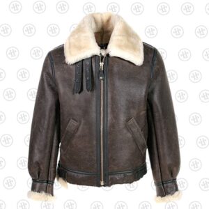 Classic B-3 sheepskin leather bomber jacket