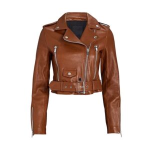 Cropped designer leather top