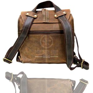 cross body brown leather bag back