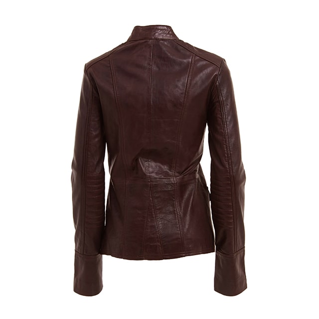 Designer Military Style Brown Leather Jacket | Leather Hub Online