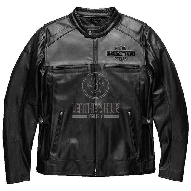 Harley Davidson black biker leather jacket