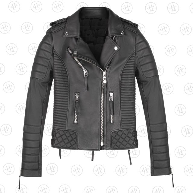 Kay michaels replica black leather jacket