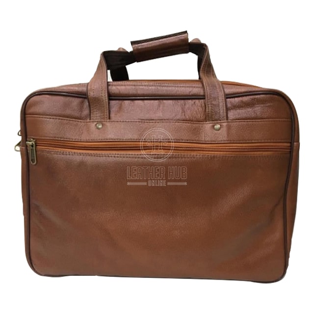 laptop leather brown bag back
