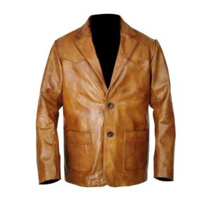 leonardo dicaprio once upon a time in hollywood brown leather jacket