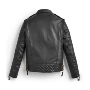 Men black designer new fashion leather jacket back