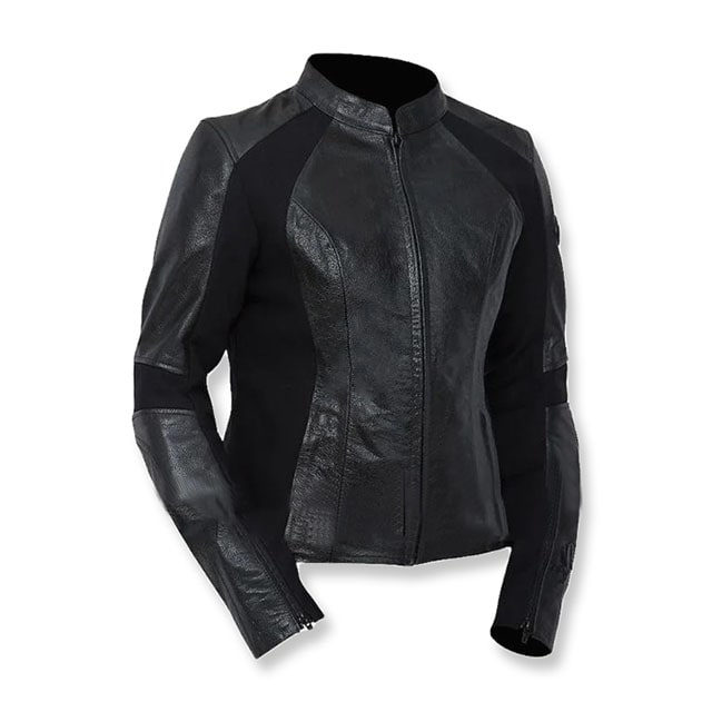 Mission impossible Rebecca Ferguson fall out Ils Faust leather jacket side view