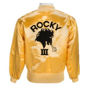 Rocky III sylvester stallone yellow bomber jacket back