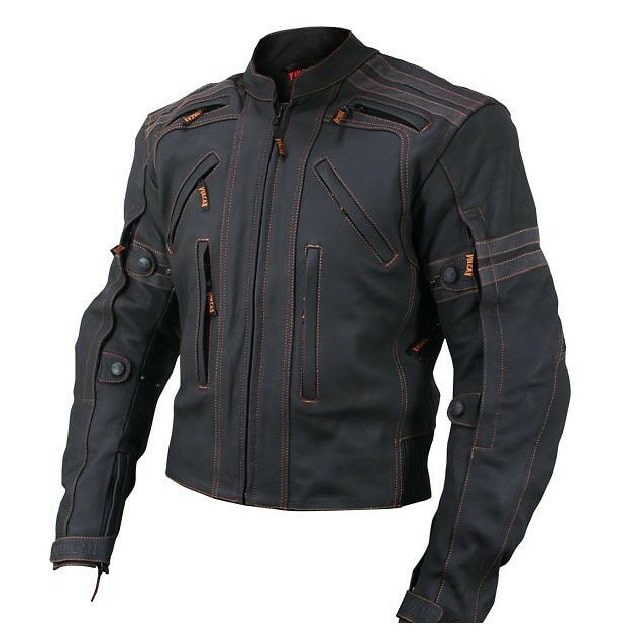 street style motorcycle jacket premium cowhide leather jacket side