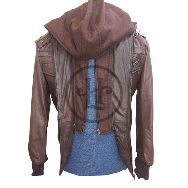 mens bomber jacket with hood front