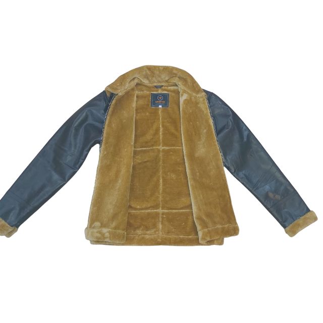 brown shearling sheepskin leather jacket inner lining