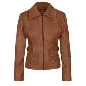vintage brown jlo gigli leather jacket women